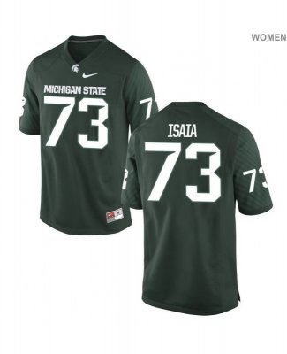 Women's Jacob Isaia Michigan State Spartans #73 Nike NCAA Green Authentic College Stitched Football Jersey KL50M64UB